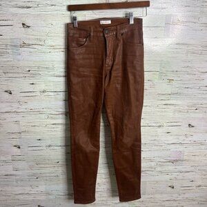 Good American Good Legs Coated Ankle Skinny Jeans Size 2/26 Tortoise Shell